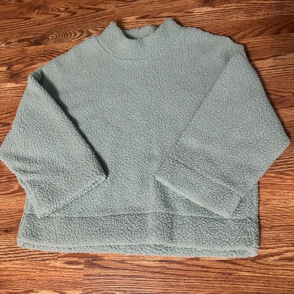 🆕 GAP Mockneck Pullover Sherpa Sweatshirt Size Large - Picture 9 of 13